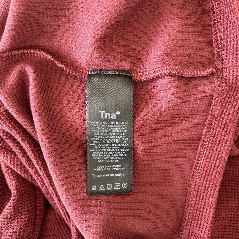 Aritzia TNA Women's Small Long Sleeve Tee Mock Neck Ribbed Loungewear Base Layer - Picture 9 of 10